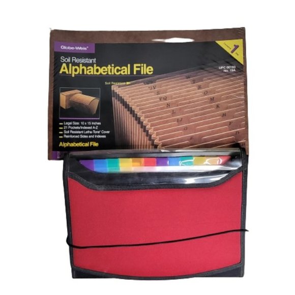 Set of 2 Accordion Folders Alphabetical & 12 Pocket Brand New - Picture 2 of 11